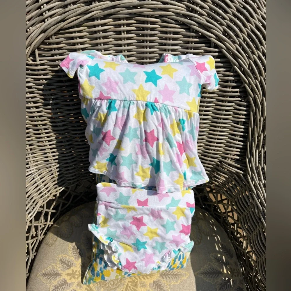 Posh Peanut 2-Fer  Star dress w/ bloomers and Unicorn  onesie Dress 3-6 month